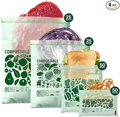 Kompostierbare* Lebensmittelspeicher - Gallonen-, Quart-, Sandwich- und Snackgrößen