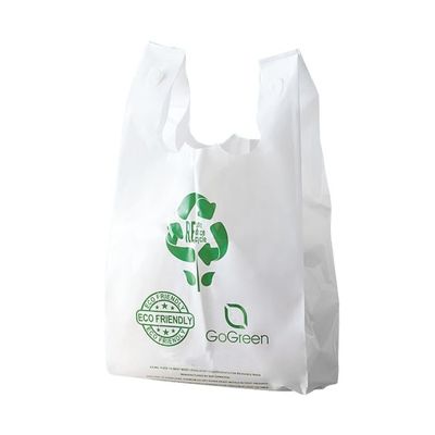 Guter Preis 100% kompostierbar, nachhaltig, Maisstärke, umweltfreundlich, frisches Obst, Gemüse, Verpackung, biologisch abbaubarer Plastik-T-Shirt-Tasche Online
