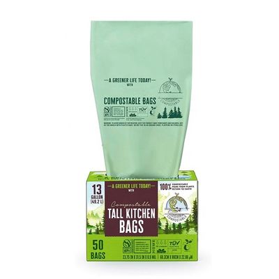 Guter Preis Großhandel Nachhaltiges 100% biologisch abbaubares Maisstärke Maßgeschneiderte Druckgroße Küche Kompostierbare Mülltonne Liner-Tasche für Lebensmittel-Rückstände Online